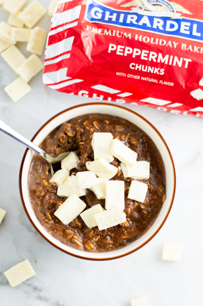 Peppermint Chunk Brownie Oatmeal