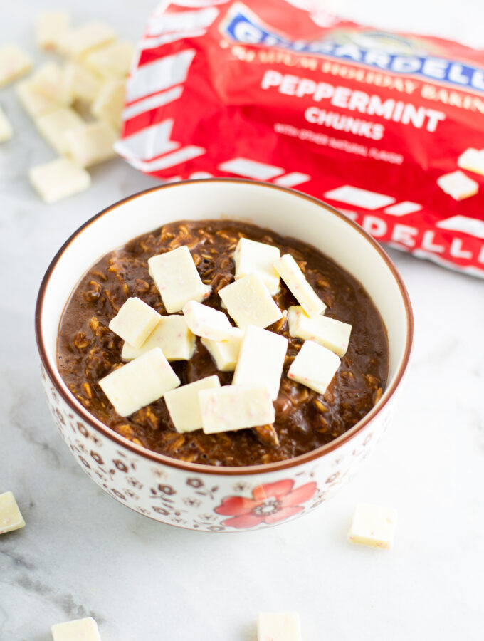 Peppermint Chunk Brownie Oatmeal