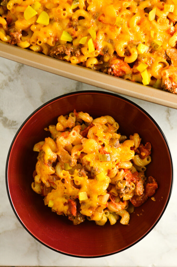 Cheeseburger Macaroni and Cheese Casserole