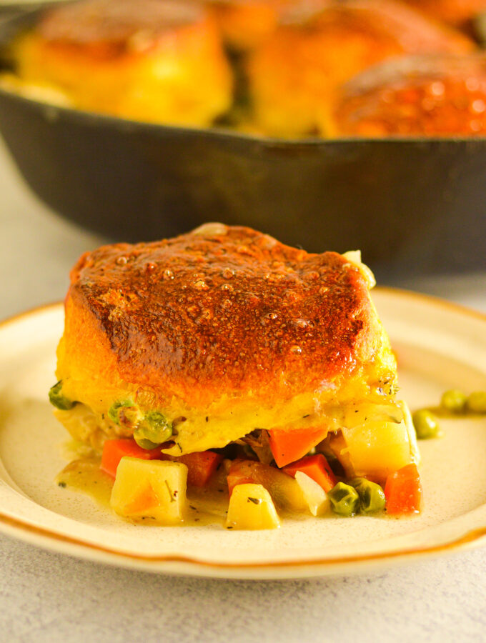 Chicken Skillet Pot Pie with Biscuits