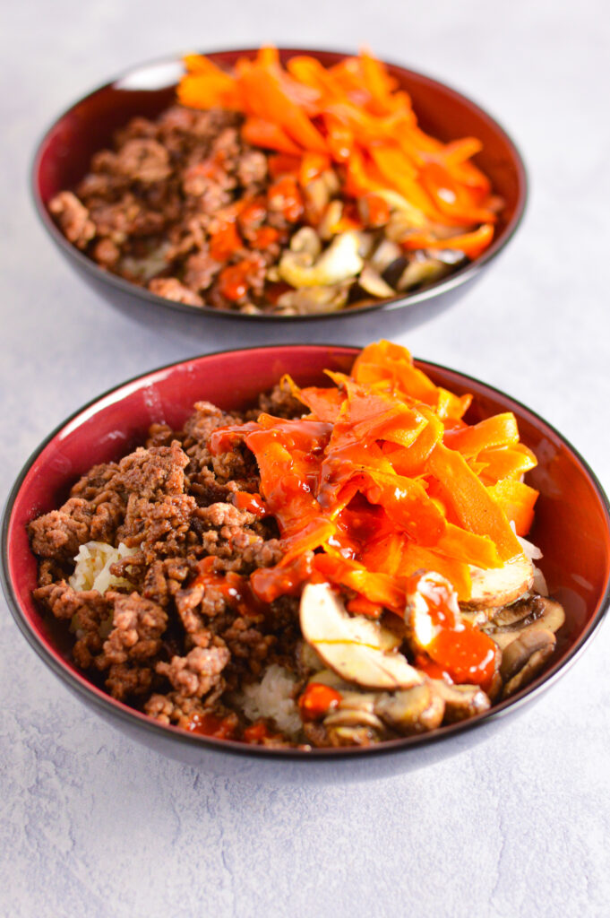 Ground Beef Mushroom Bibimbap