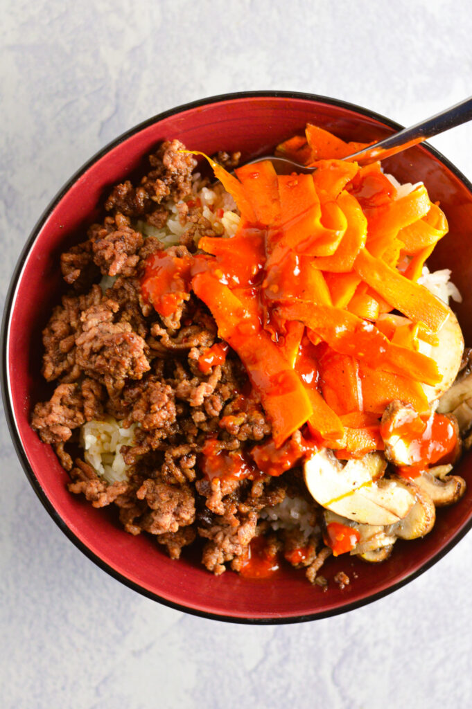 Ground Beef Mushroom Bibimbap