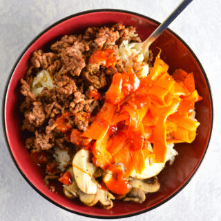 Ground Beef Mushroom Bibimbap