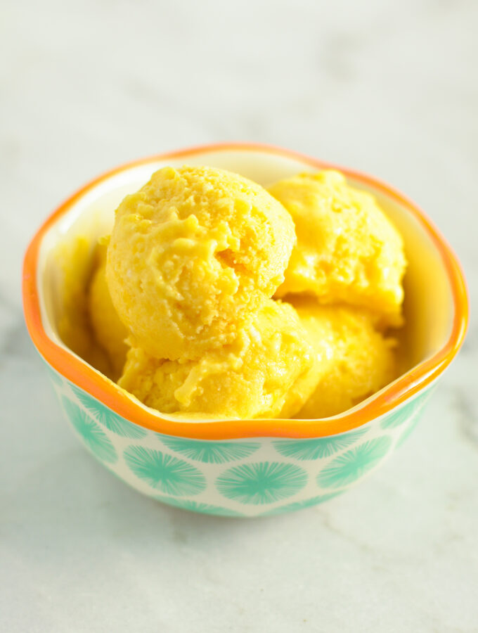 Vegan No Churn Mango Ice Cream