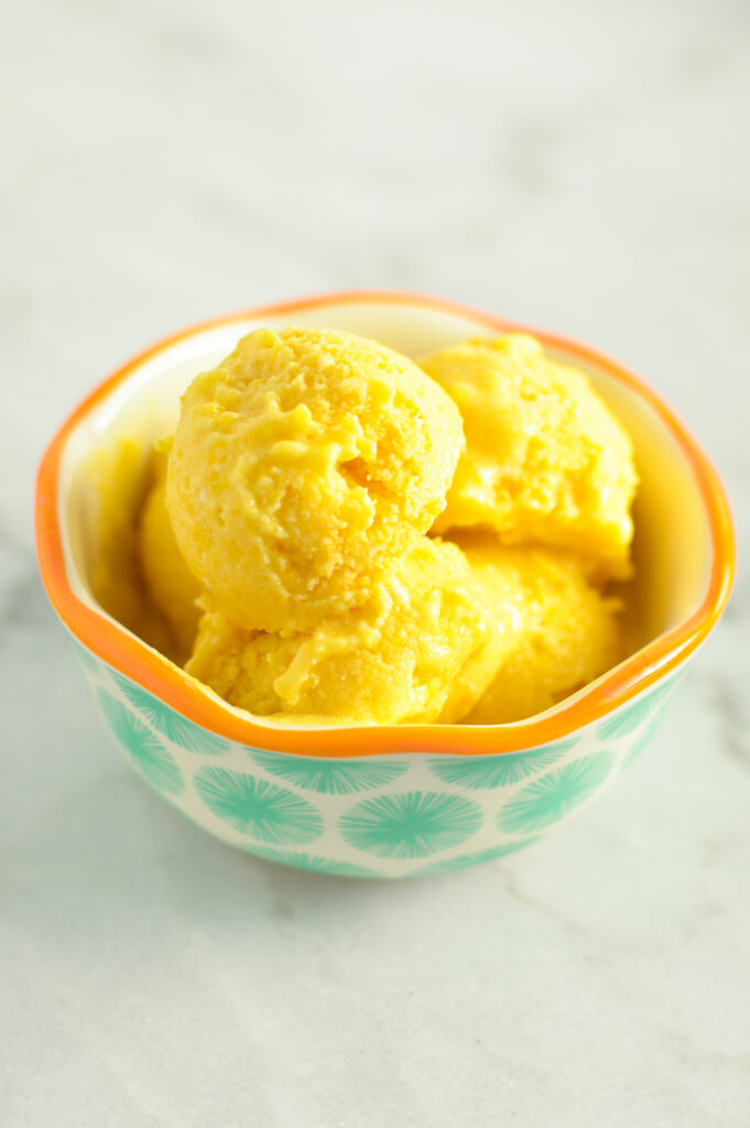 Vegan No Churn Mango Ice Cream