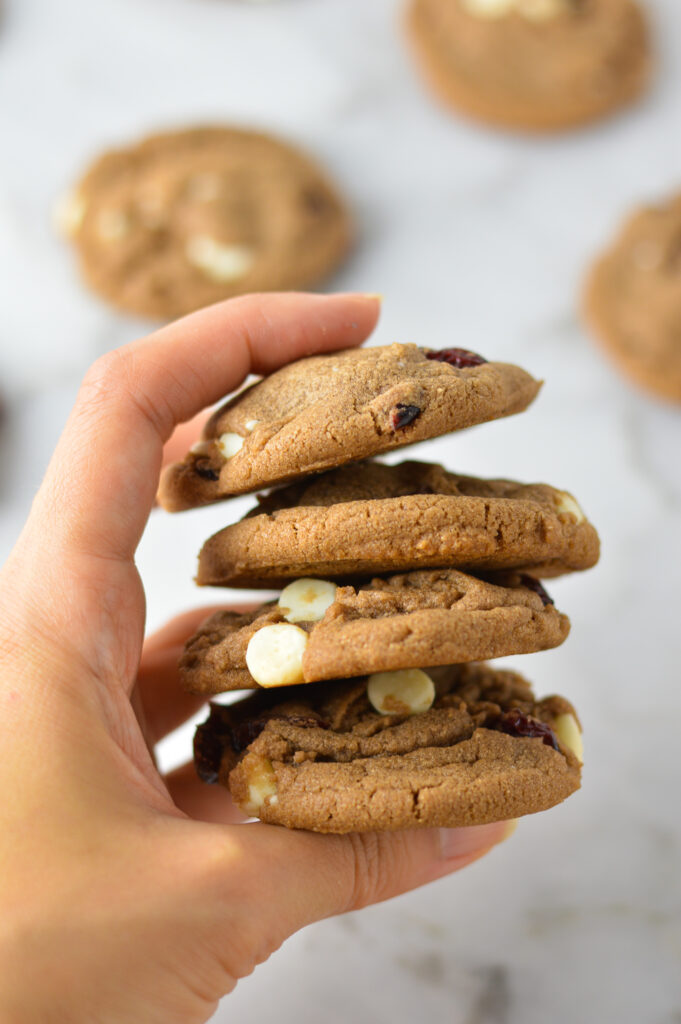 Cranberry White Chocolate Nutella Cookies