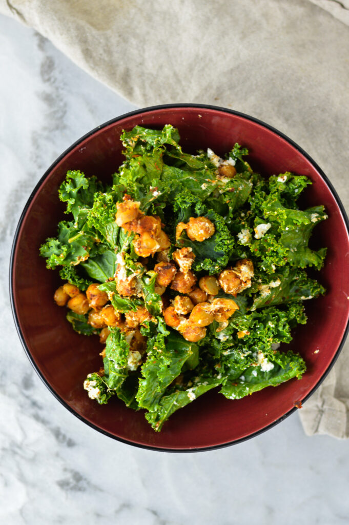 Goat Cheese and Chickpea Kale Salad