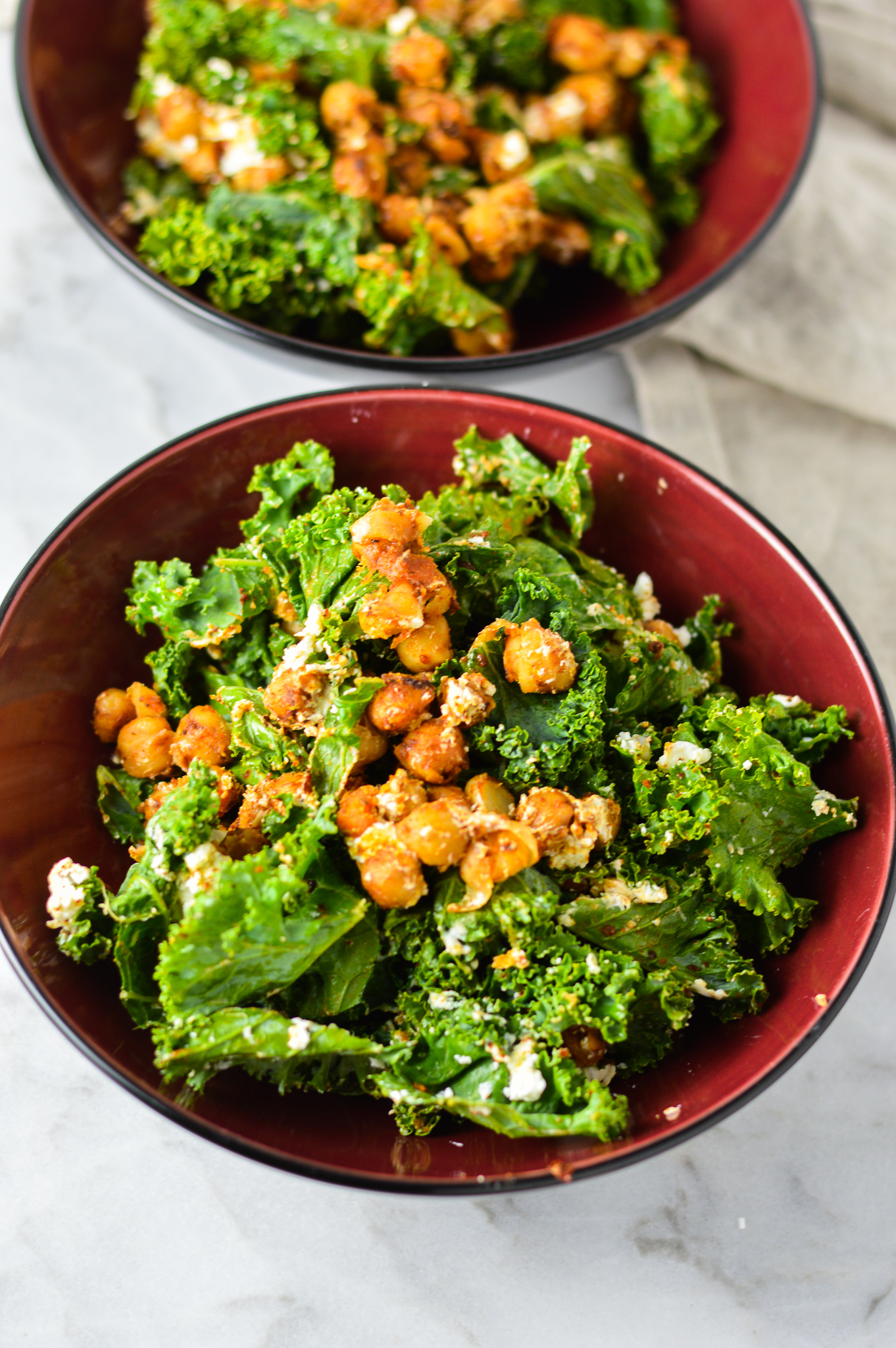 Goat Cheese and Chickpea Kale Salad