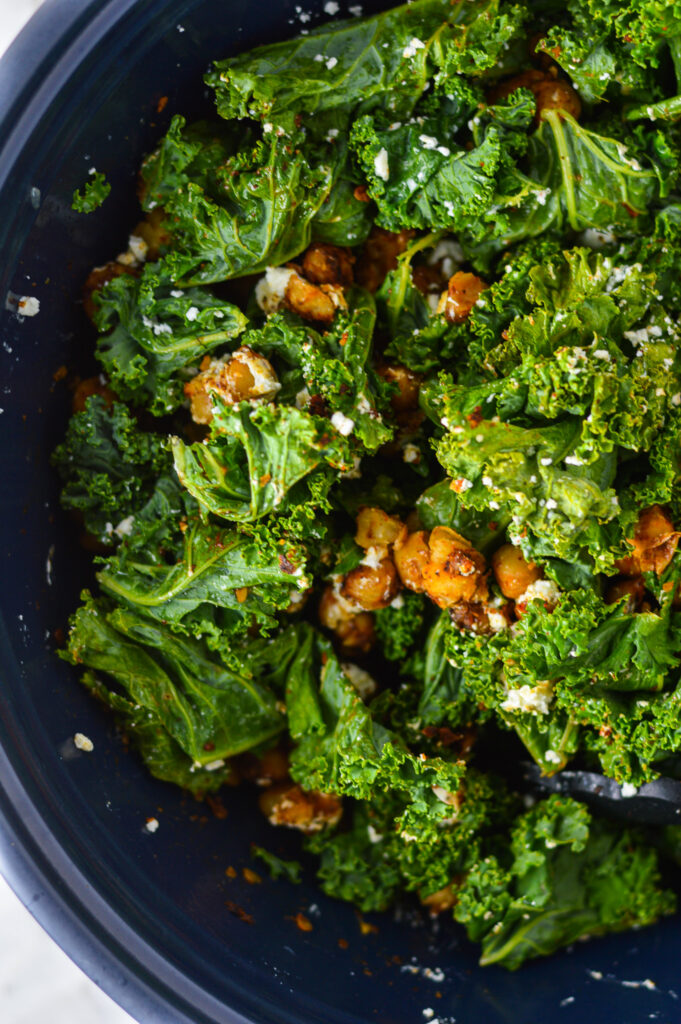 Goat Cheese and Chickpea Kale Salad