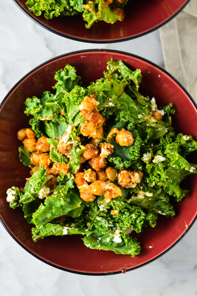 Goat Cheese and Chickpea Kale Salad