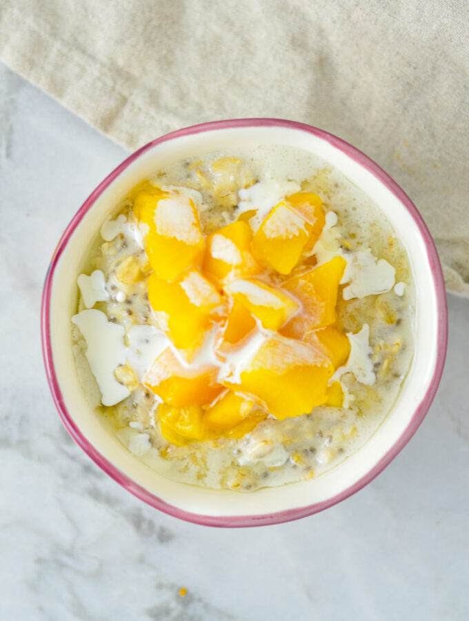 Healthy Peaches and Cream Oatmeal