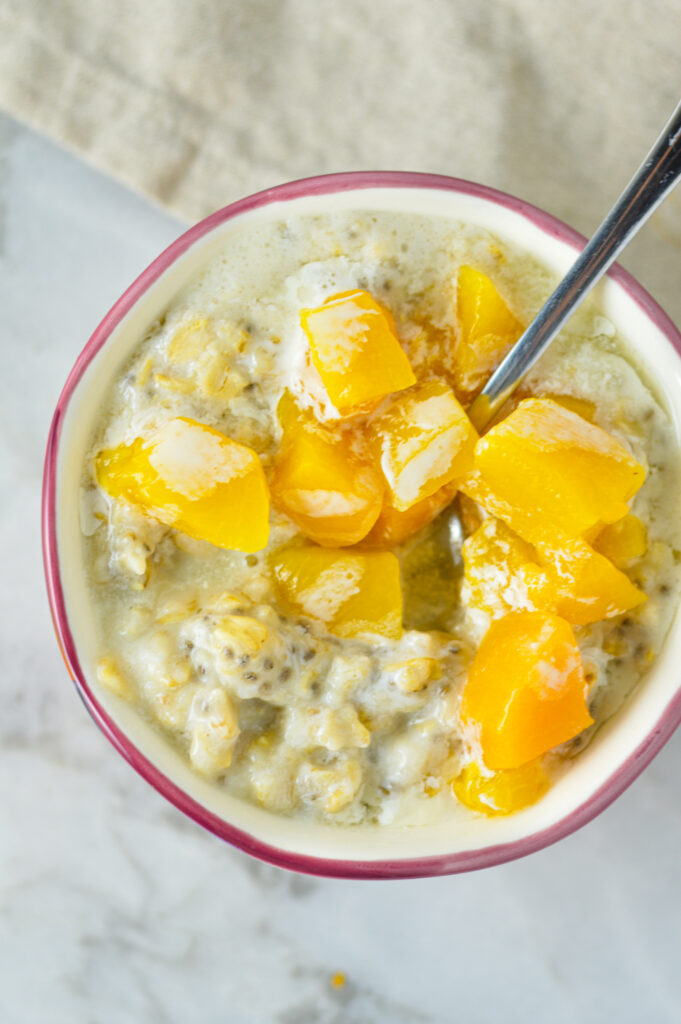 Healthy Peaches and Cream Oatmeal