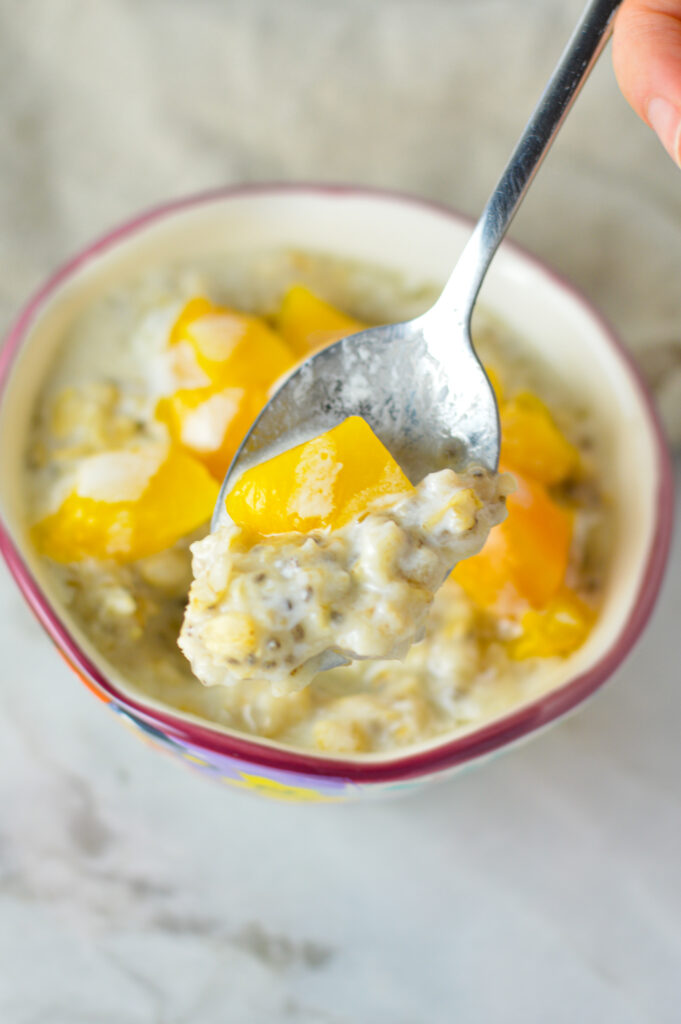 Healthy Peaches and Cream Oatmeal