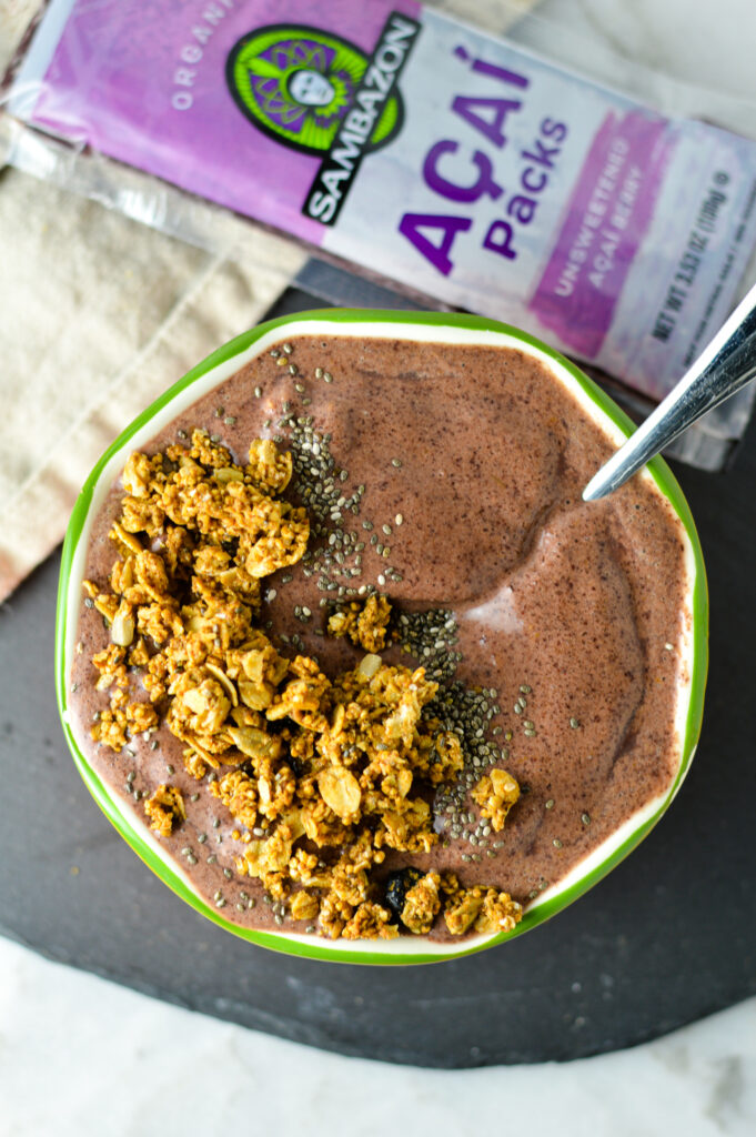 Chocolate Acai Protein Smoothie Bowl