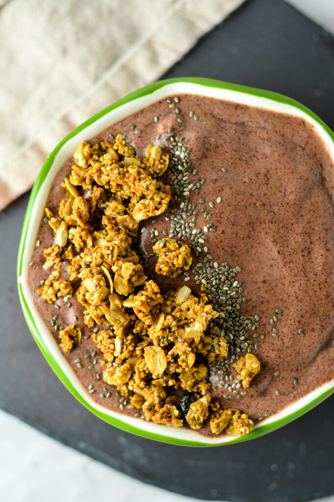 Chocolate Acai Protein Smoothie Bowl