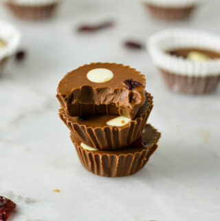 White Chocolate Cranberry Nutella Cups