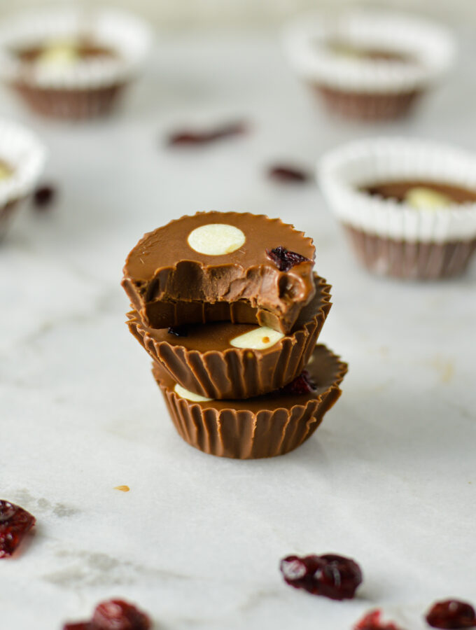 White Chocolate Cranberry Nutella Cups