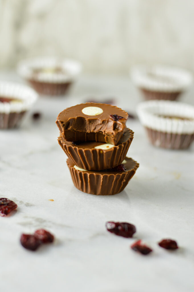 White Chocolate Cranberry Nutella Cups