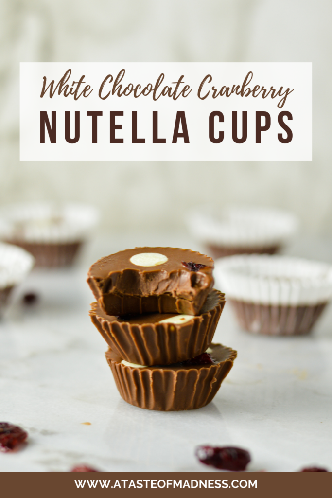 White Chocolate Cranberry Nutella Cups