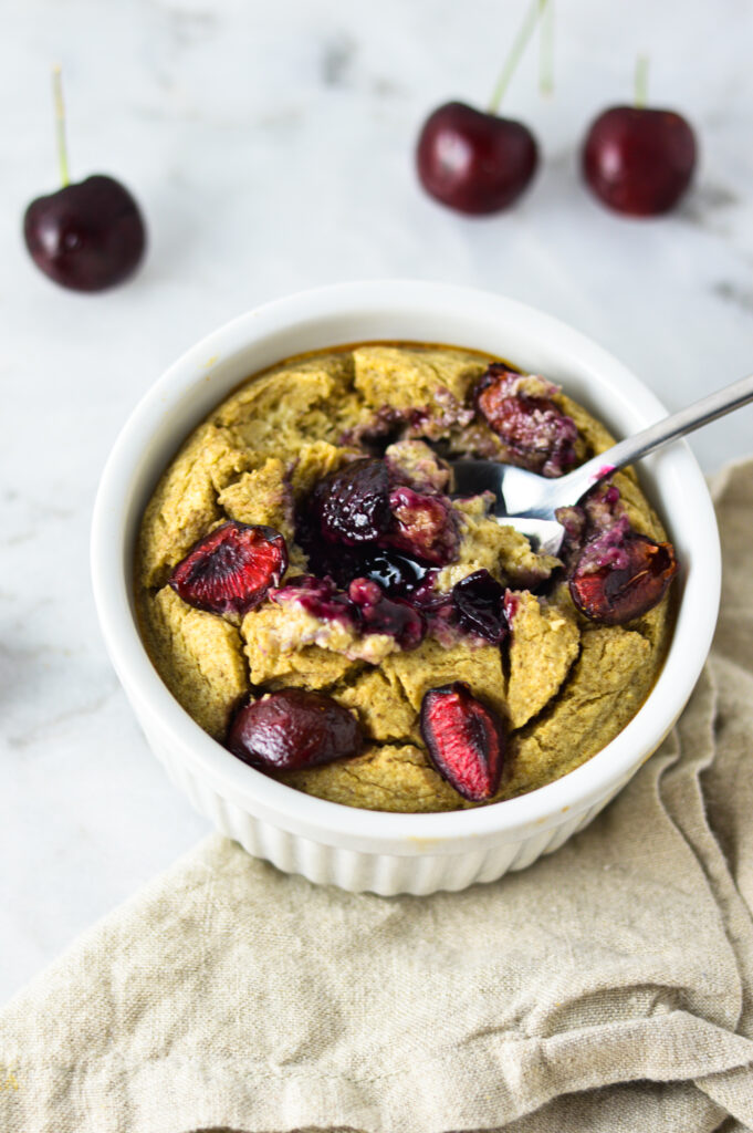 Cherry Blended Baked Oats