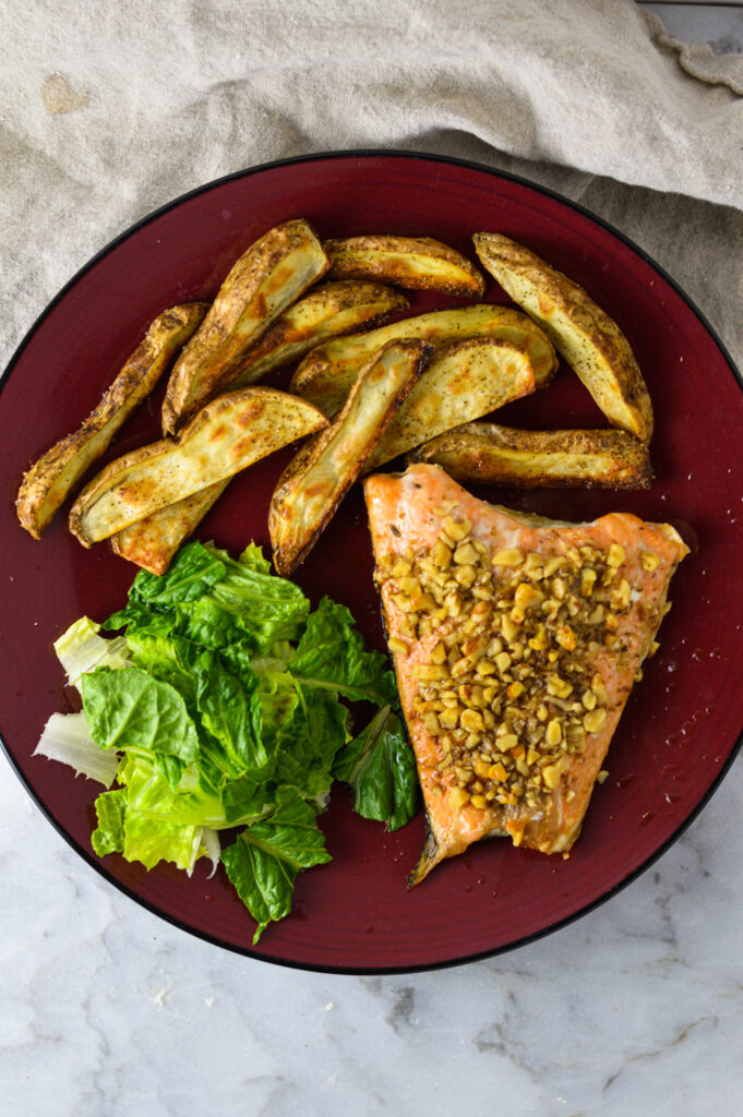 Walnut Crusted Salmon with Guinness Reduction