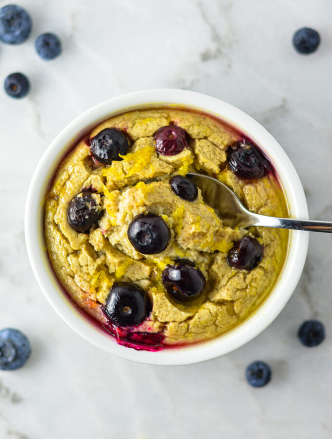 Glazed Lemon Blueberry Blended Baked Oats