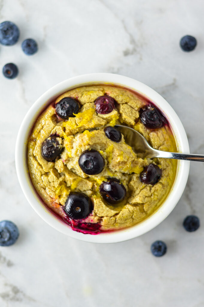 Glazed Lemon Blueberry Blended Baked Oats