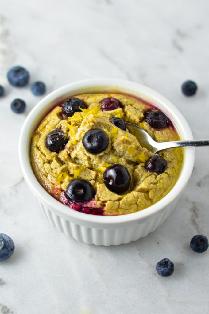 Glazed Lemon Blueberry Blended Baked Oats