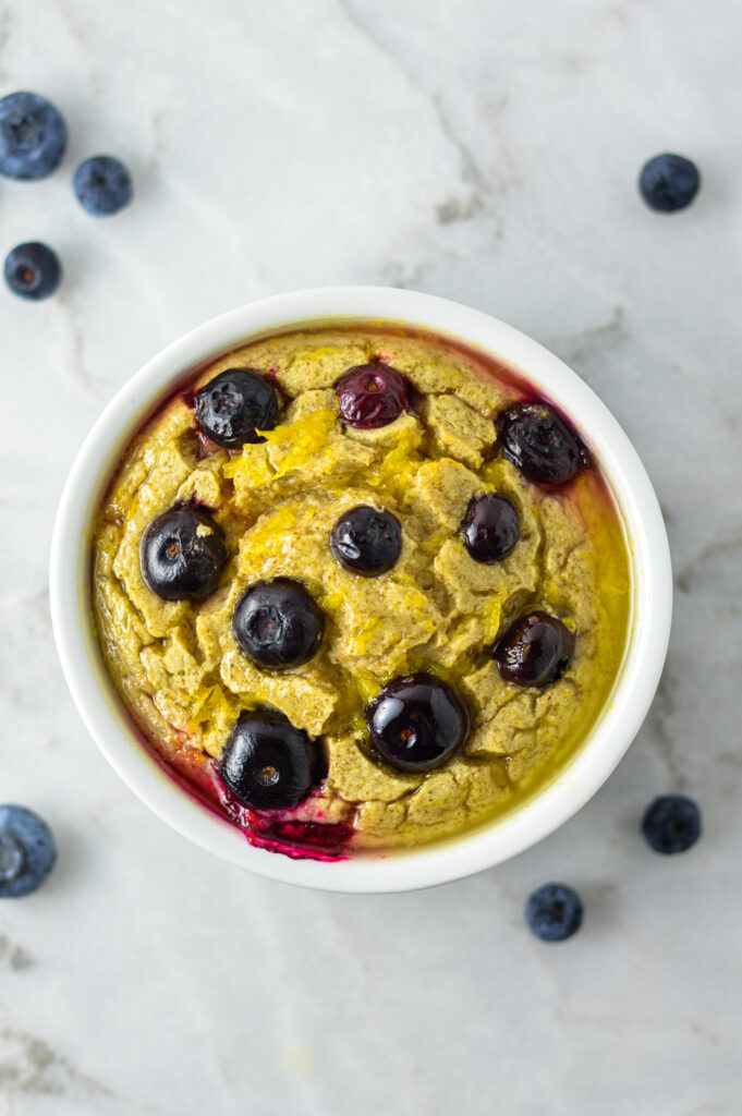 Glazed Lemon Blueberry Blended Baked Oats