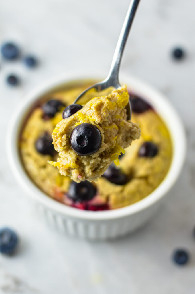 Glazed Lemon Blueberry Blended Baked Oats