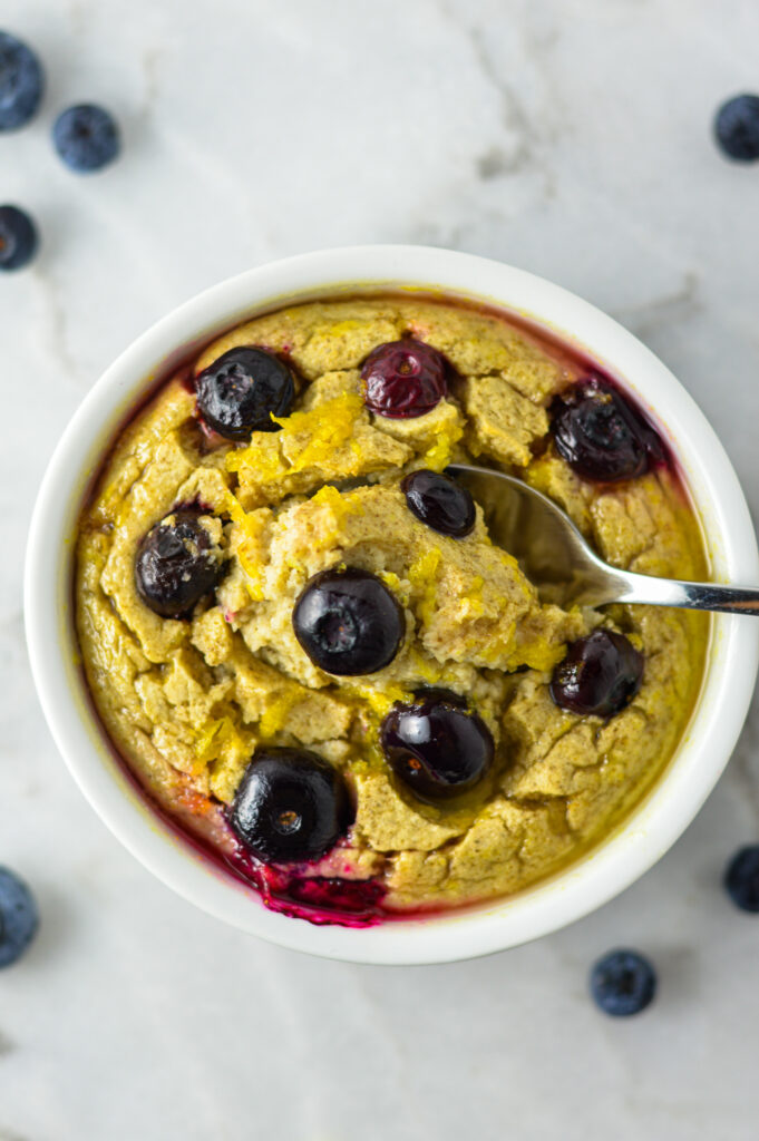 Glazed Lemon Blueberry Blended Baked Oats