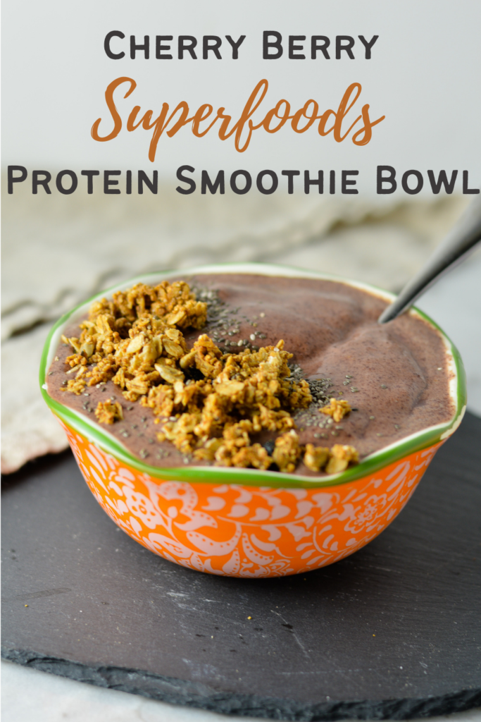 Cherry Berry Superfoods Protein Smoothie Bowl