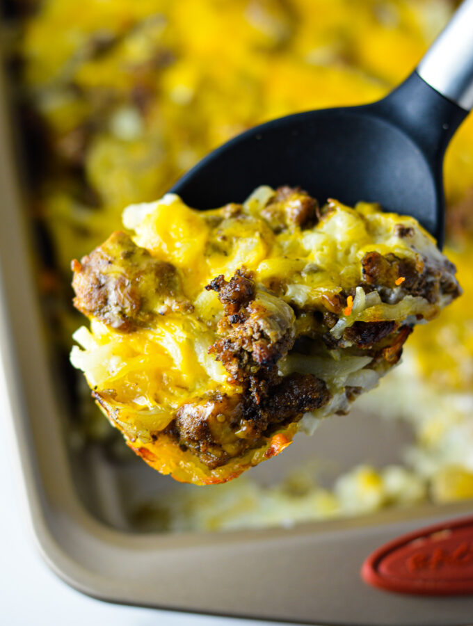 Ground Beef and Shredded Hashbrown Casserole