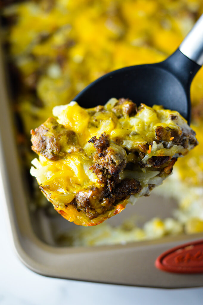 Ground Beef and Shredded Hashbrown Casserole