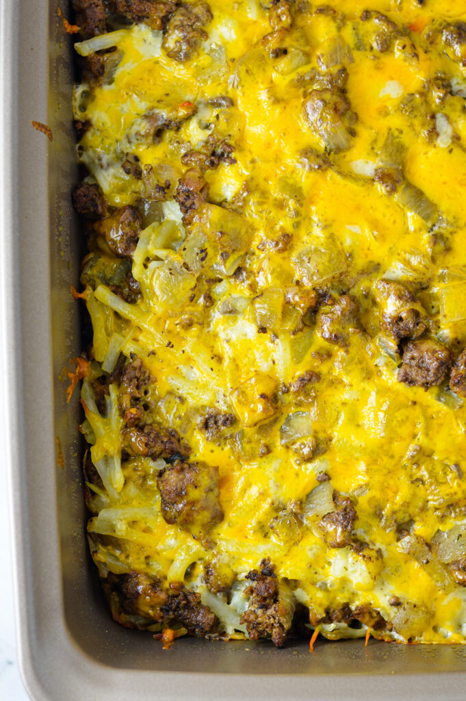 Ground Beef and Shredded Hashbrown Casserole