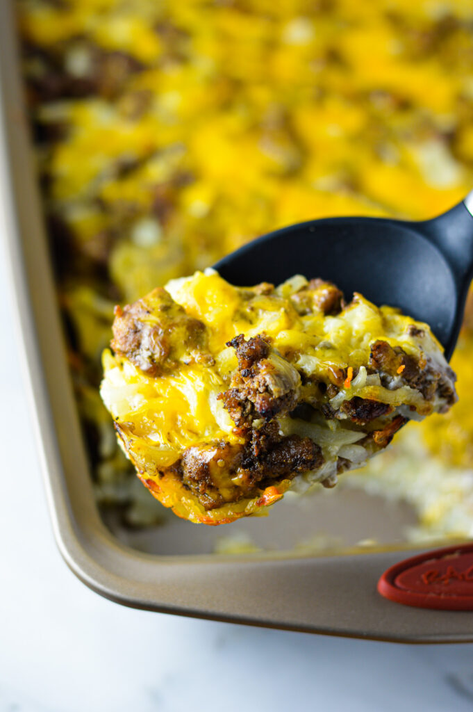 Ground Beef and Shredded Hashbrown Casserole