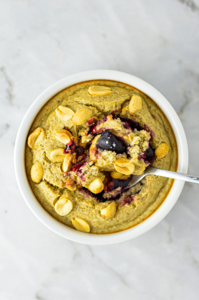 Peanut Butter and Jelly Blended Baked Oats