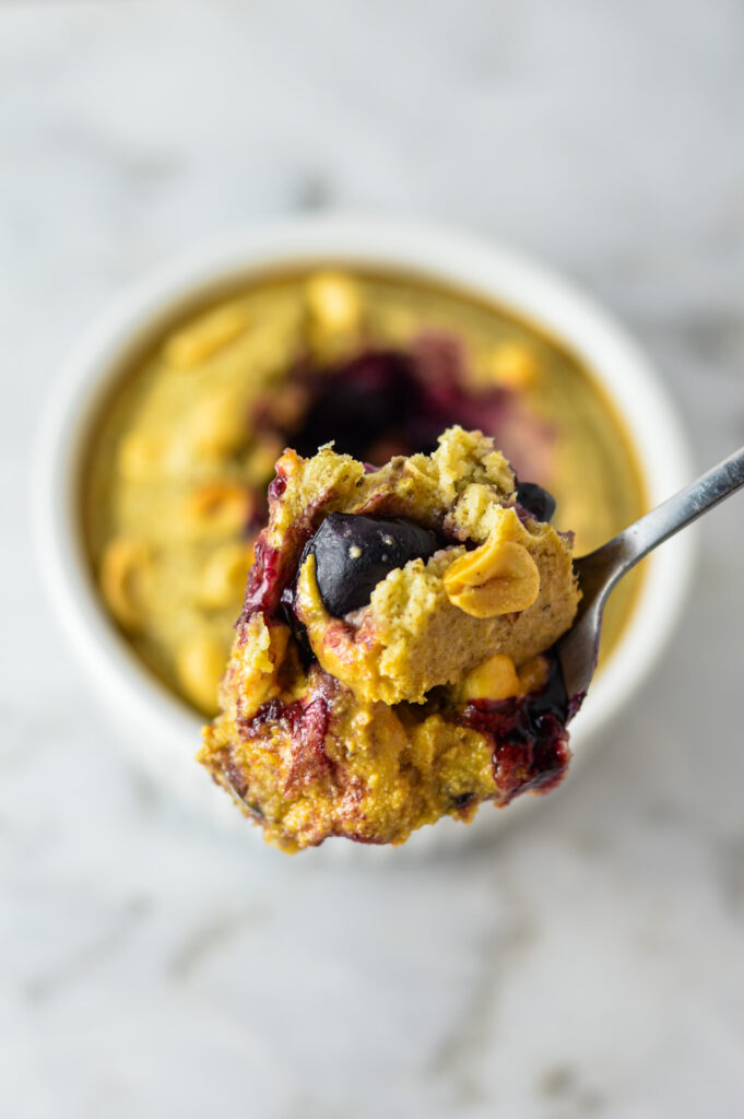 Peanut Butter and Jelly Blended Baked Oats