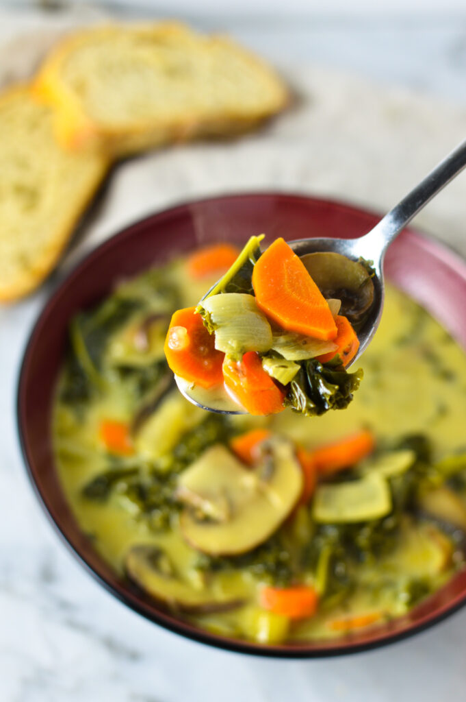 Creamy Kale and Mushroom Soup