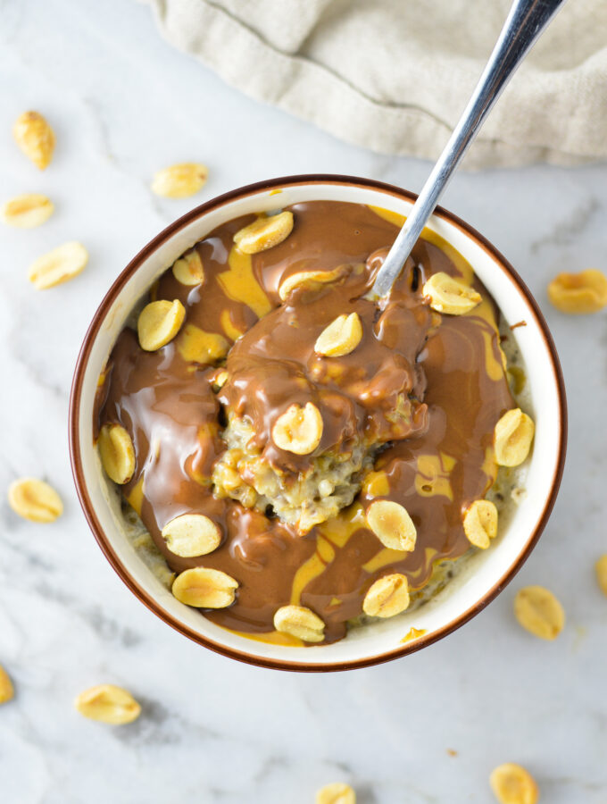 Peanut Butter Nutella Oatmeal