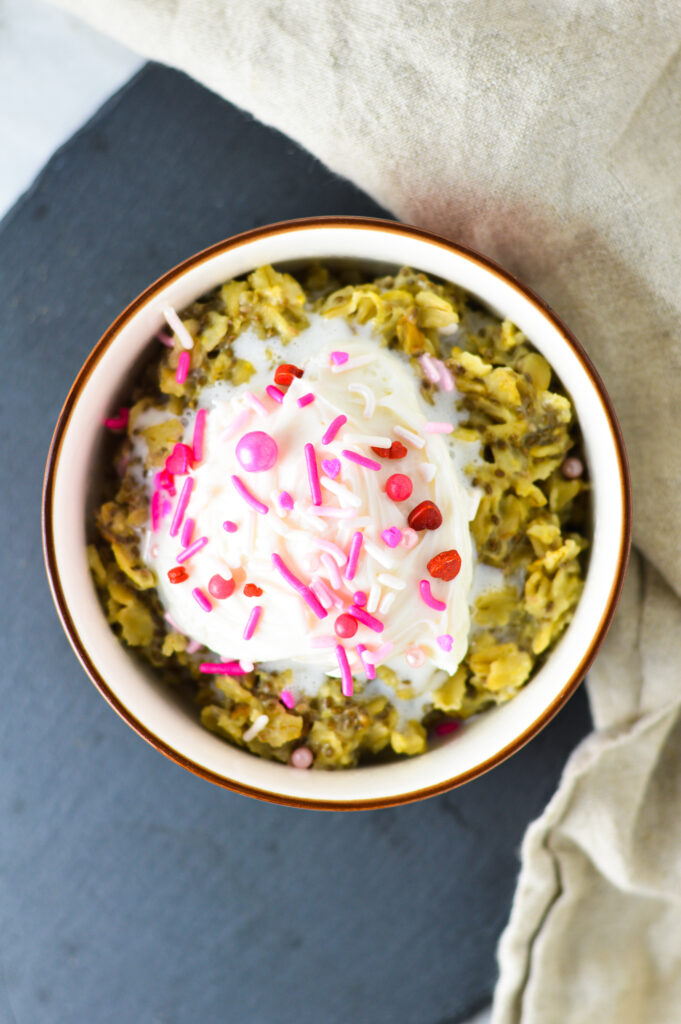 Valentine's Day Cupcake Oatmeal