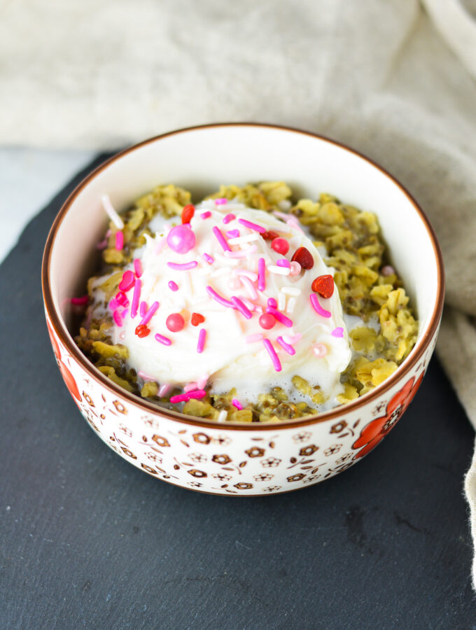 Valentine's Day Cupcake Oatmeal