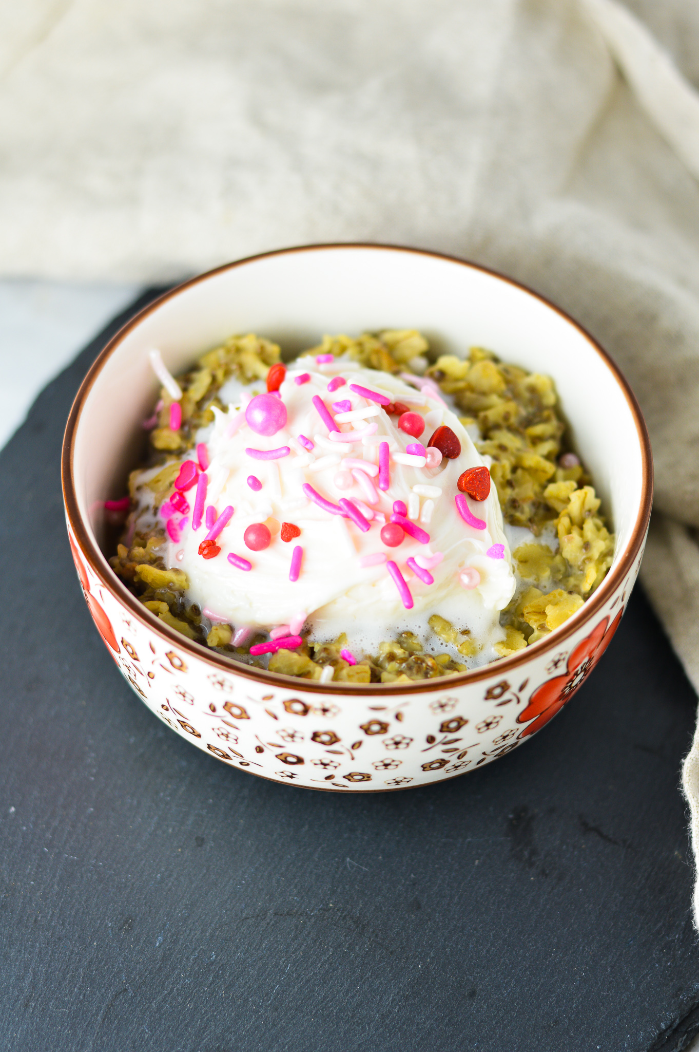 Valentine's Day Cupcake Oatmeal