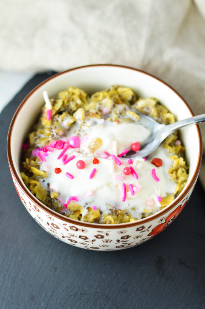 Valentine's Day Cupcake Oatmeal