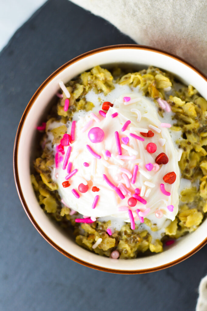 Valentine's Day Cupcake Oatmeal