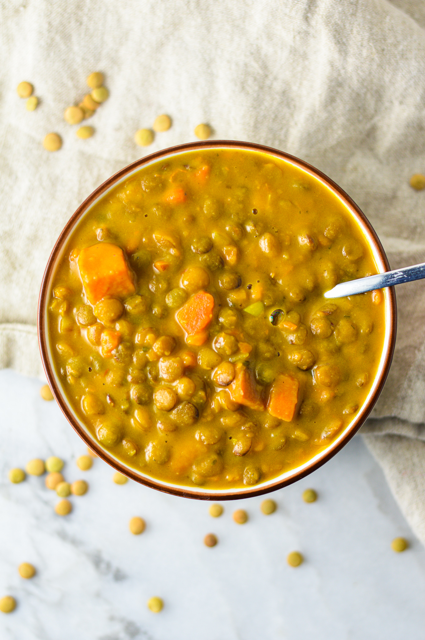 Coconut Sweet Potato and Lentil Soup