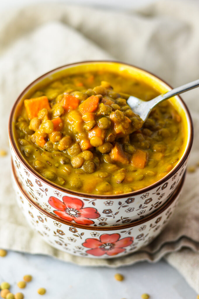 Coconut Sweet Potato and Lentil Soup