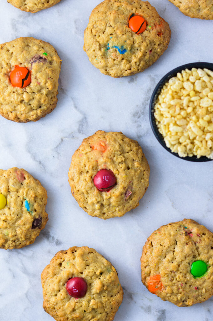 M&M Rice Krispie Cookies