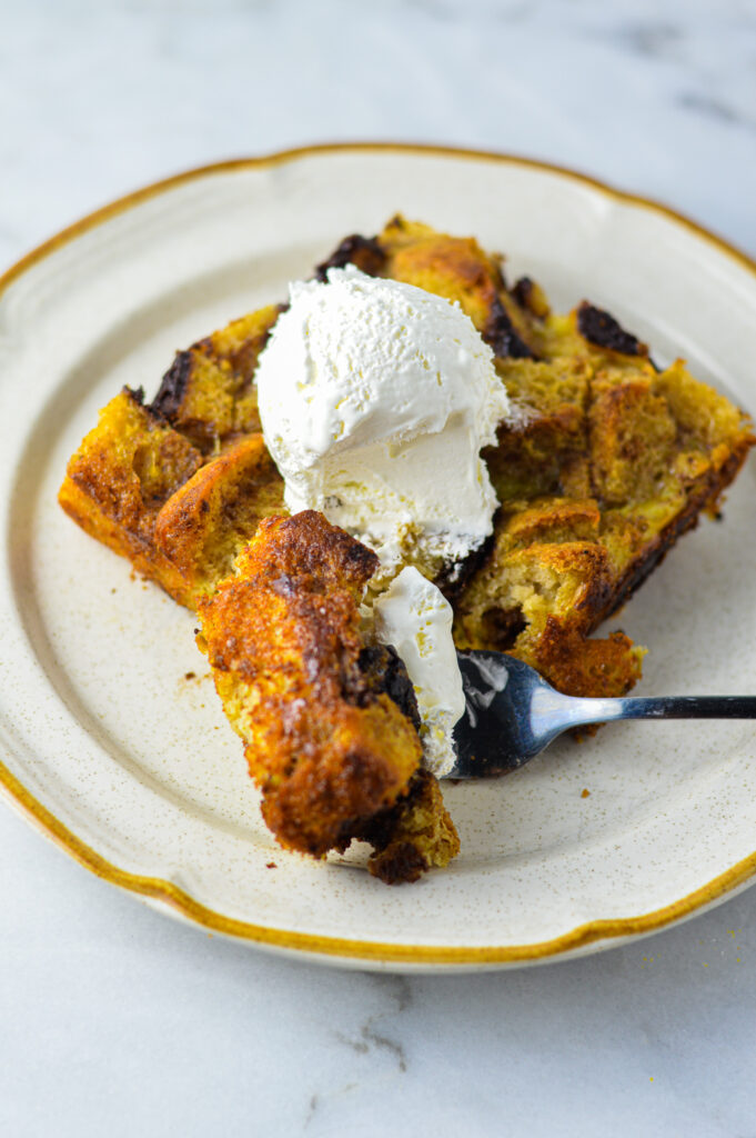 Leftover Doughnut Bread Pudding