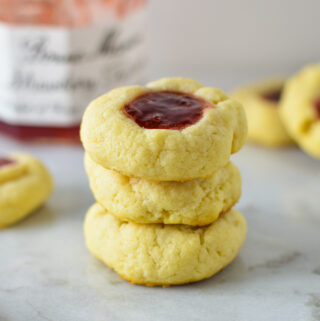 Raspberry Cream Cheese Thumbprint Cookies